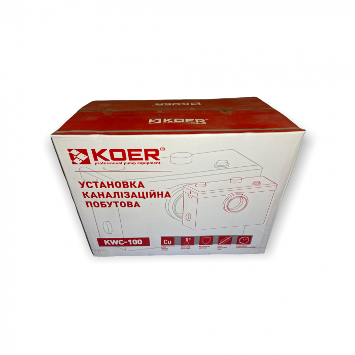 Канализационная станция сололифт KOER KWC100 для санузлов 0,6 кВт Hmax 10м Qmax 240 л/мин 